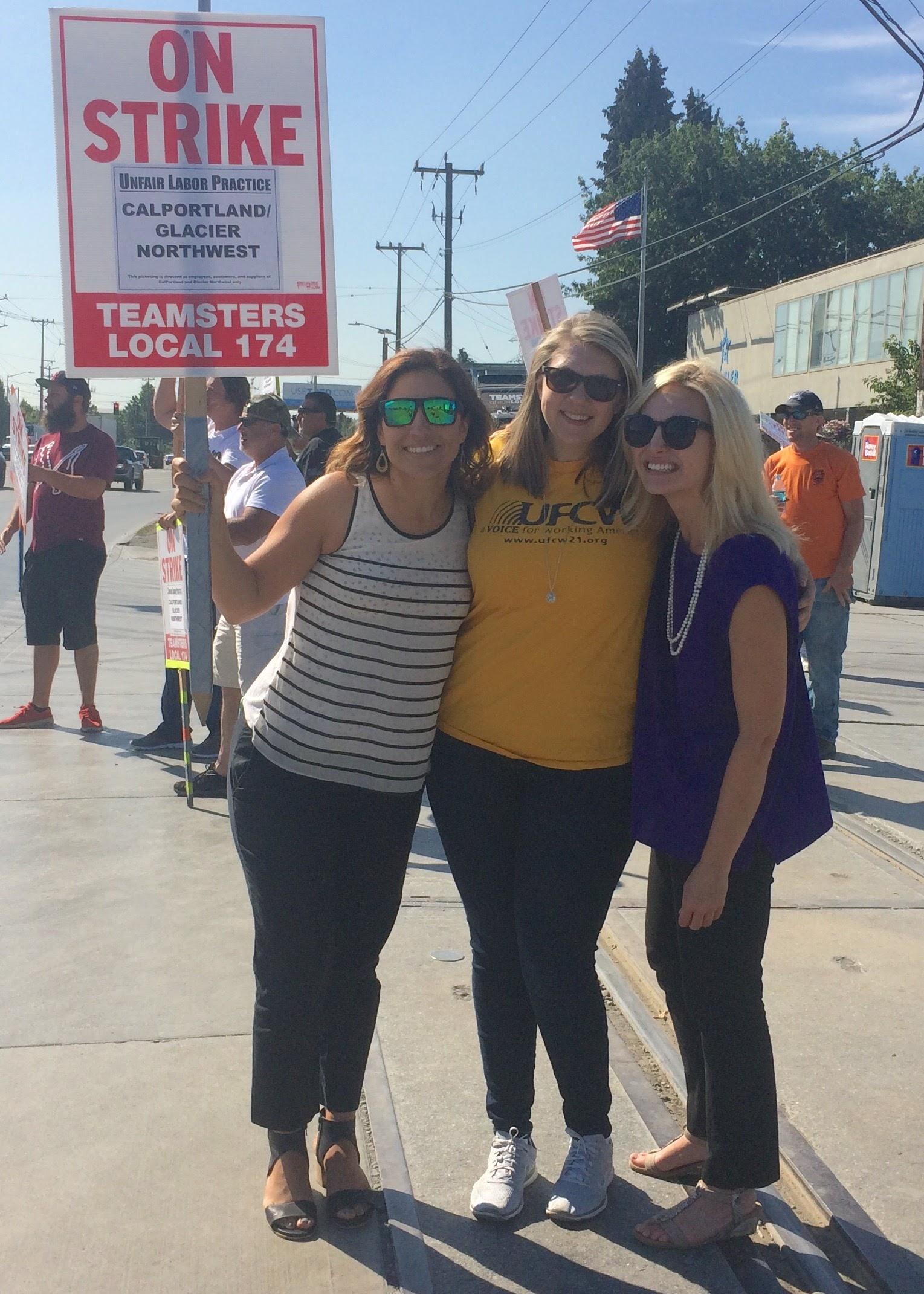 Lily Wilson-Codega on a picket line