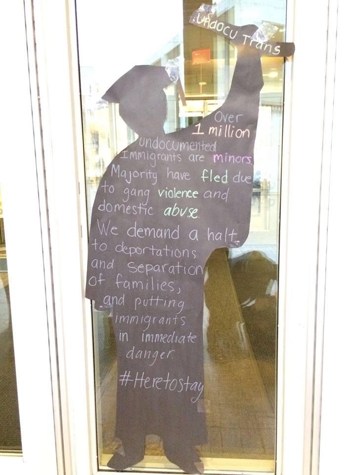 Over 1 million undocumented Immigrants are minors. Majority have fled due to gang violence and domestic abuse. We demand a halt to deportations and separation of families, and putting immigrants in immediate danger. #HeretoStay