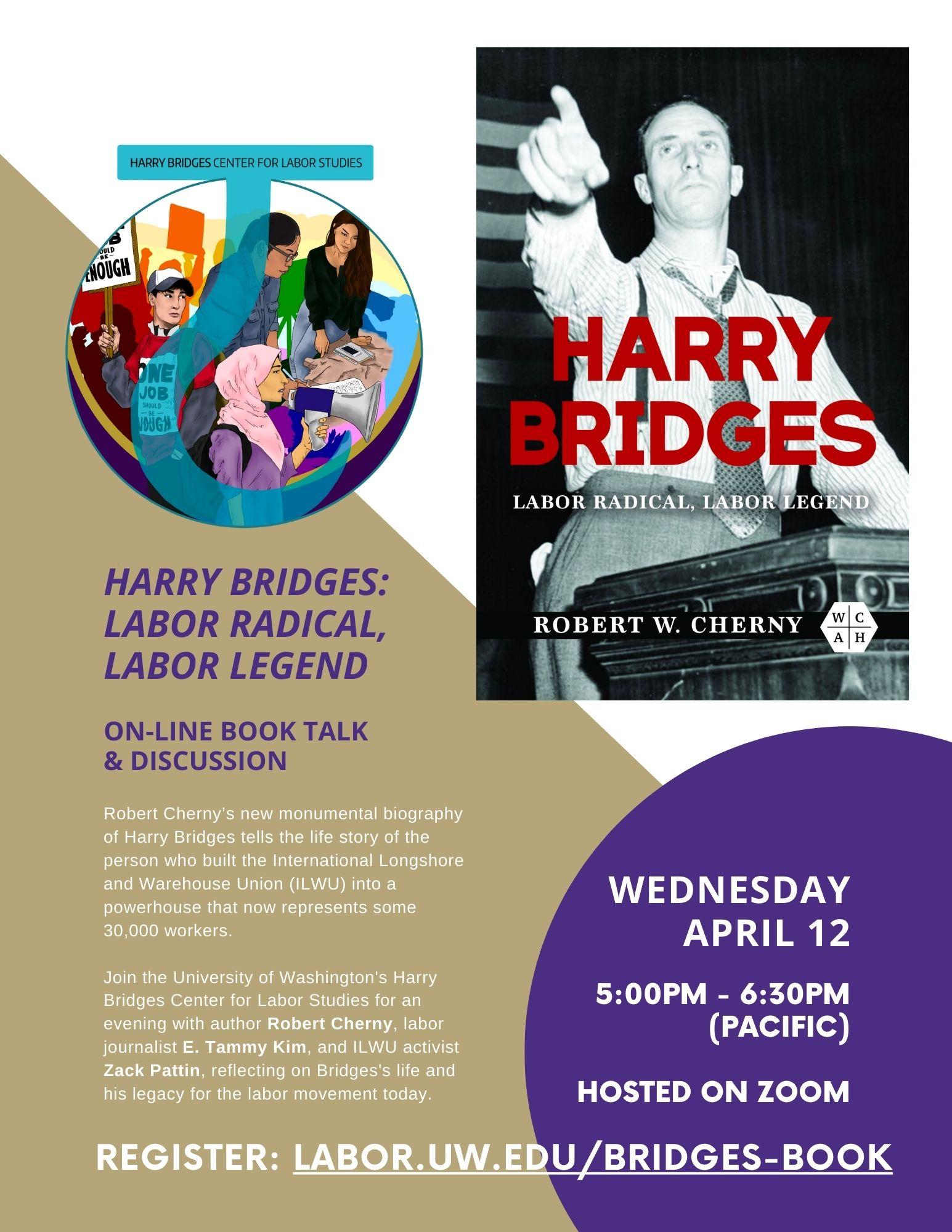 Flyer for Harry Bridges book event
