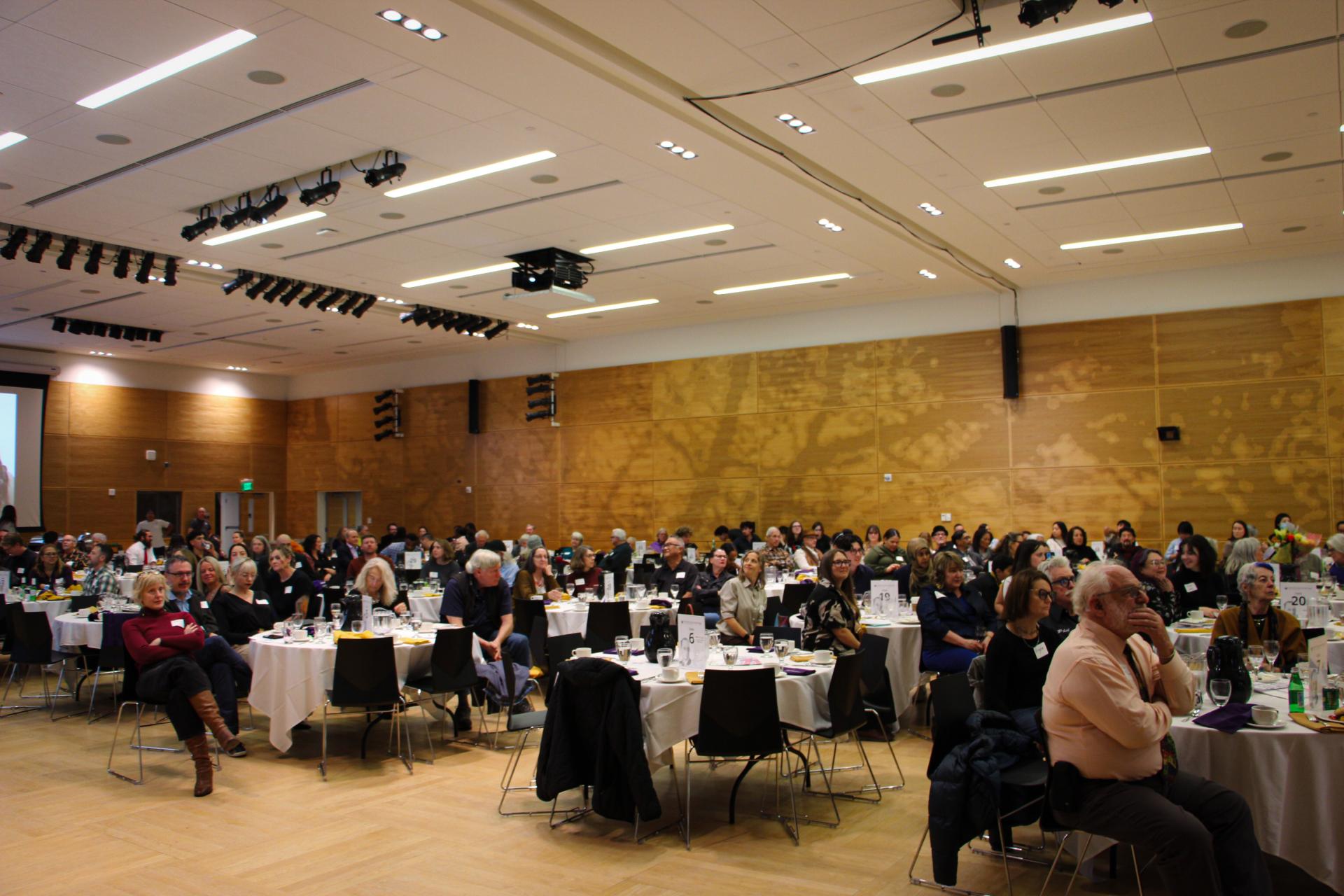 crowd shot at banquet